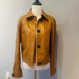 Anthropologie Faux CamelLeather Jacket size small
